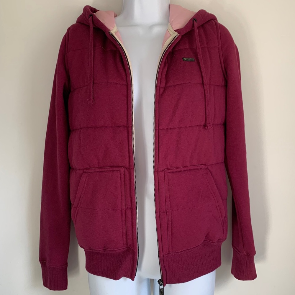 Matix Pink Quilted Fleece Hooded Sweatshirt